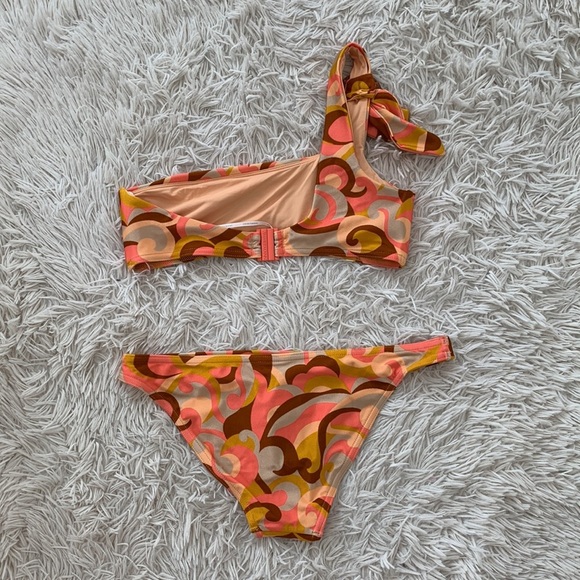 NWT Zimmerman Mae tie shoulder bikini set in swirl sz 2 (6-8) - Picture 8 of 11